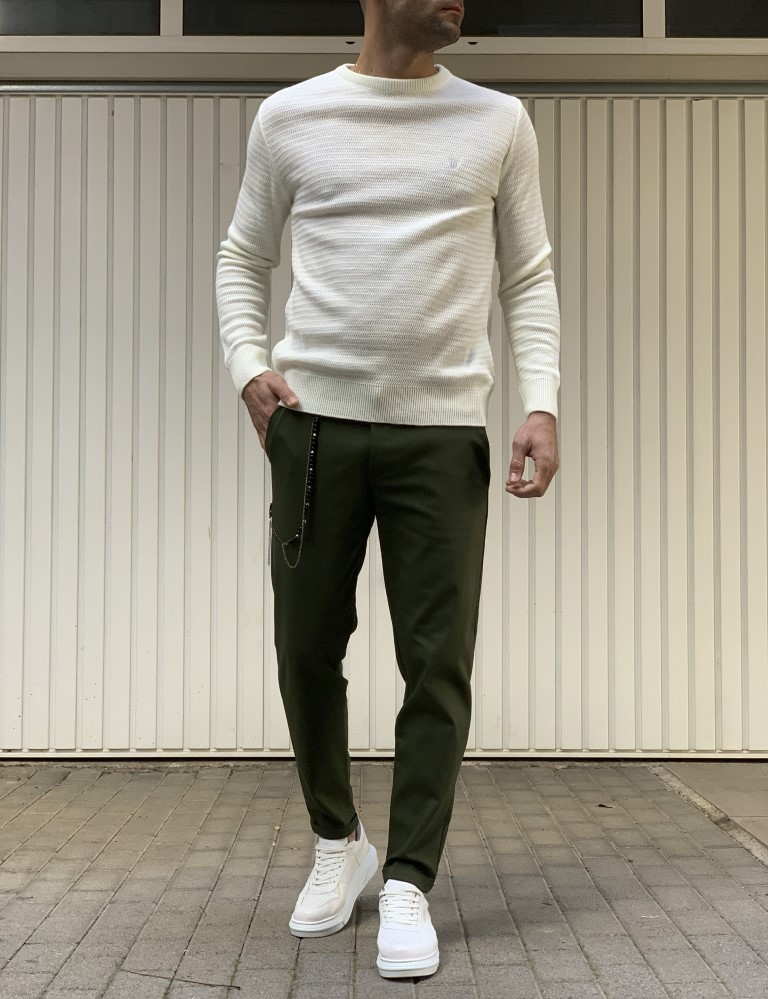Ben Tailor Ανδρικό χακί υφασμάτινο παντελόνι Kowalski 0398Q φωτογραφία